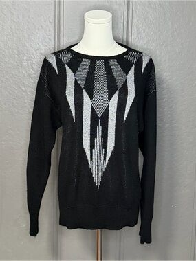 Vintage Diversity Black & Metallic Silver Sweater